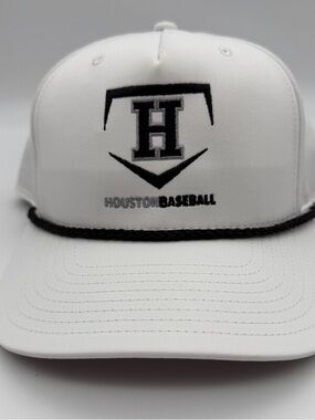 Houston Baseball Logo Five Panel Cap SnapBack White w/ Black Cord Richardson 25B